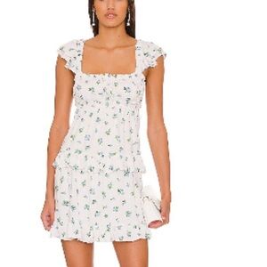 Flirty ruffle dress in ivory water color ditsy
